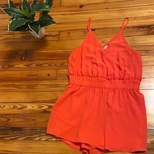 Romper with slimming banded waist